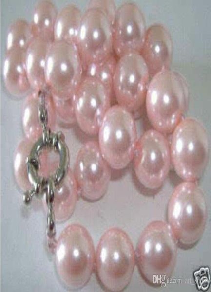 

beautiful 10mm pink south sea shell pearl necklace 18quot019316343, Silver