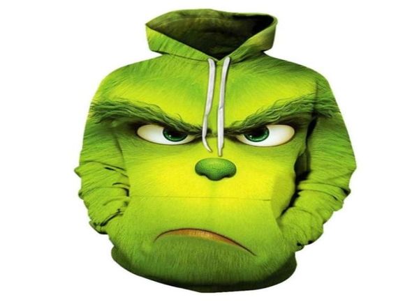 

animation 3d digital printing christmas geek the grinch men039s women039s sweater hooded sweater spring and autumn21761206751876, Black