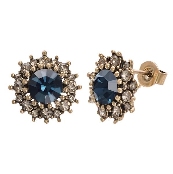 

yoursfs 6 pairsset vintage snowflakes zircon stud earrings fashion jewelry 18k gold plated woman gift2041695, Golden;silver