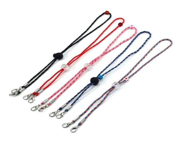 

adjustable paracord ropes facemask lanyard versatility anti lost face cover protection holder chain initial heart ear saver chains9903877, Silver