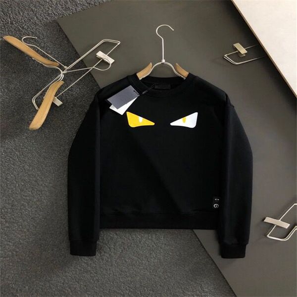 

2023 autumn and winter new men's and women's pure cotton sweater letter printing pullover loose fit fashion and comfortable v09-16, Black;brown