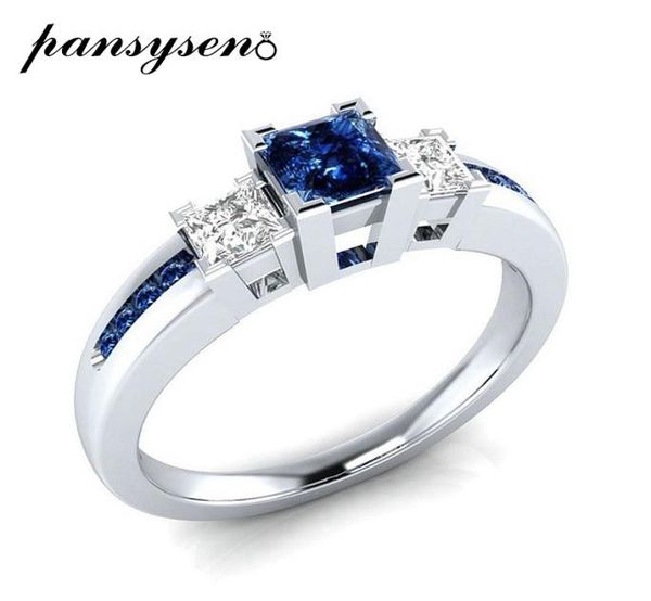

pansysen 925 sterling silver jewelry sapphire emerald gemstone engagement rings for women wedding party fine jewelry whole1096474