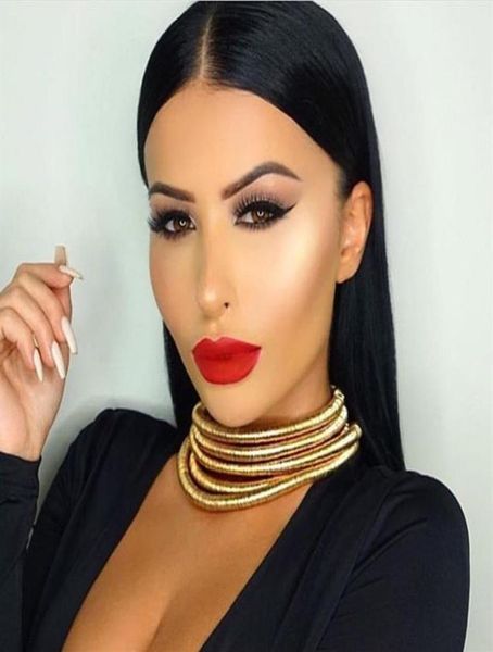 

new same design kim kardashian collar choker necklaces for women statement jewelry maxi necklaces boho accessories256j6839797, Golden;silver
