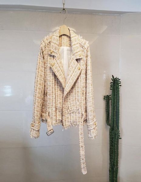 

2020 spring and autumn women long sleeve tweed jackets elegant slim retro streets jacket39893311759571, Black;brown