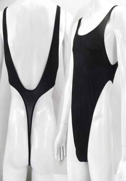 

men039s body shapers mens bodysuit thong leotard deep u back nylon spandex slightly cthru honeycomb meshmen039s1914544, Black;brown