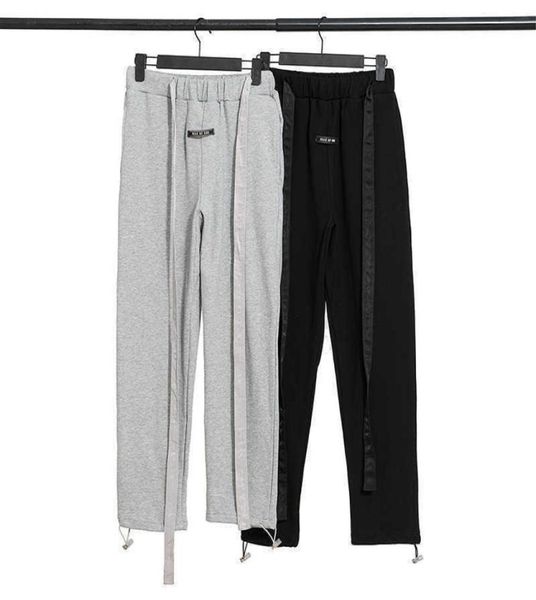 

s sweatpants of god fear 2022 new autumn and winter fashion brand fog double thread ribbon drawstring trousers casual pan6855816, Black