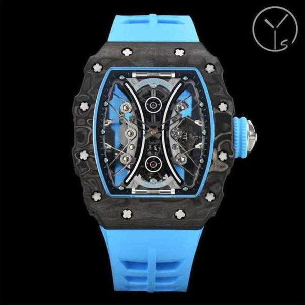 

tourbillon watch rm53-01 rm53 pablo mac donough superb men wrist watches 37ic high-end quality mechanical uhr ntpt all carbon fiber case mon, Slivery;brown