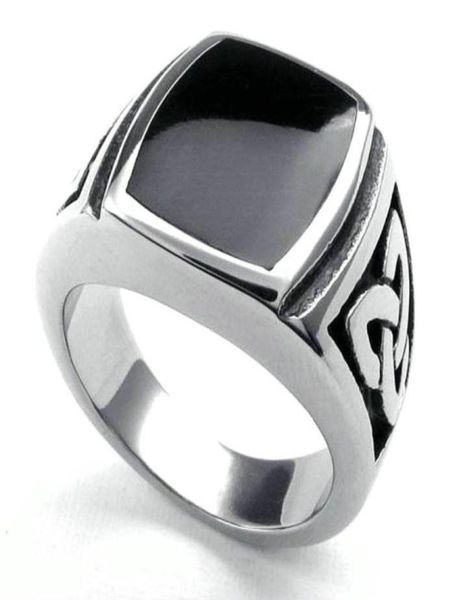 

fashion men039s women039s infinite knot black enamel signet 316l stainless steel biker ring silver tone nbr0221801283061549, Slivery;golden