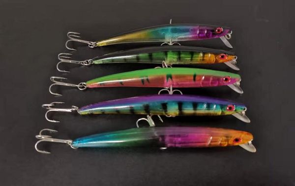 

whole lot 20 fishing lure minnow crankbaits hand baits hooks bass112g115 cm 5 color 5868111