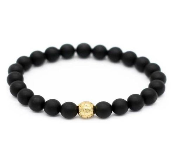 

poshfeel soccerfootball charm bracelet men nature stone beads bracelet pulseira masculina sport jewelry mbr1702886210340, Golden;silver