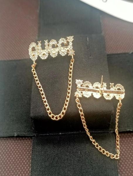 

simple 18k gold plated 925 silver luxury brand designers letters stud geometric famous women long crystal rhinestone tassels earri4483134, Golden;silver