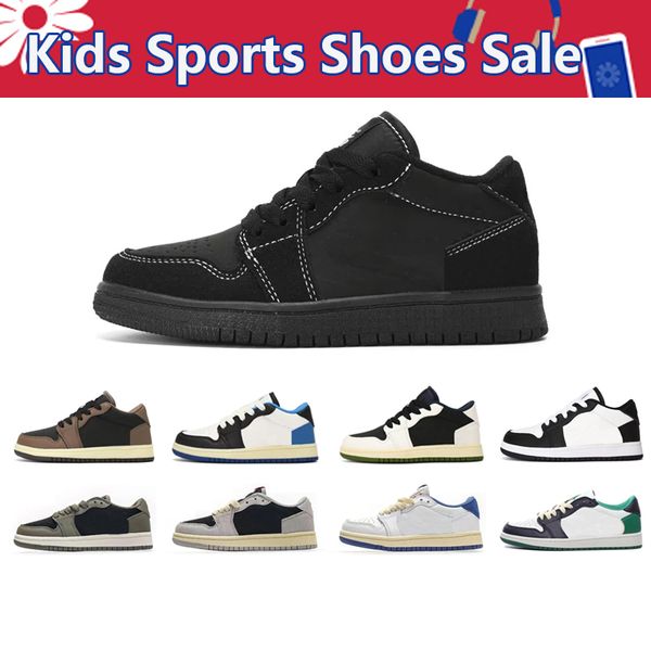 

kid basketball shoes 1s low kids sports sneakers black phantom dark mocha fragment olive reverse mocha black toe shadow mens womens trainers