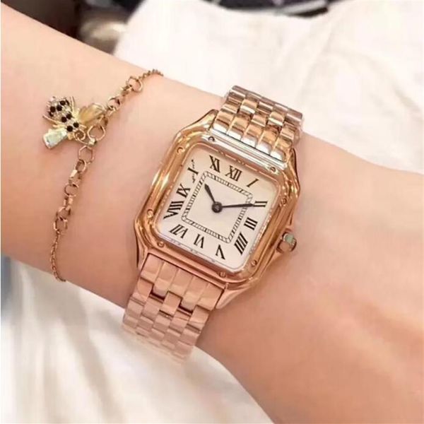 

montre de luxe 2021 women watches new fashion 22mm dial gold silver stainless steel quartz lady watch with diamond dr298i, Slivery;brown