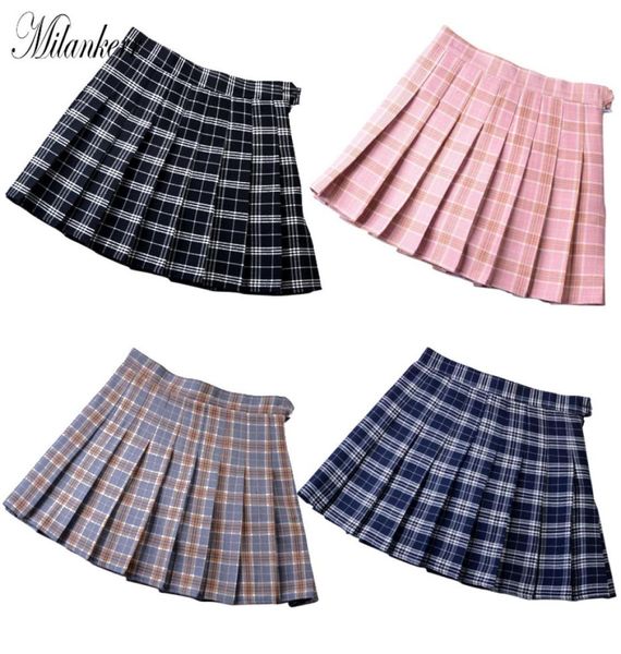 

women pleat skirt harajuku preppy style plaid skirts mini cute school uniforms ladies jupe kawaii skirt rf 14713684768, Black