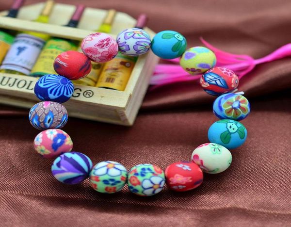 

bracelet bangle for women flower colorful round beads charm bracelets6521710, Golden;silver