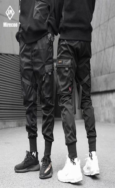 

multipocket techwear cargo pants men punk harem joggers sweatpants trousers men pants drawstring harajuku hip hop street wear cy27543264, Black