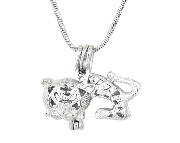 

new design tiger cage pendant pearl gem bead locket pendant mounting diy jewelry charms accessory6557121, Silver