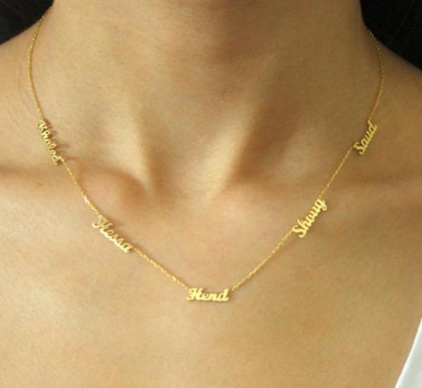 

exquisite 15 names multiple necklaces for family jewelry stainless steel custom arabic nameplate pendant couple gifts8788103, Silver