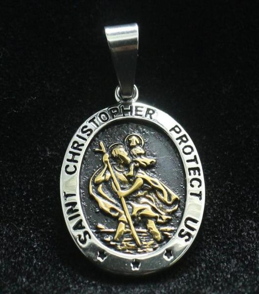 

pendant necklaces saint chriser carrying the christ child 316l stainless steel pendantpendant7345923, Silver