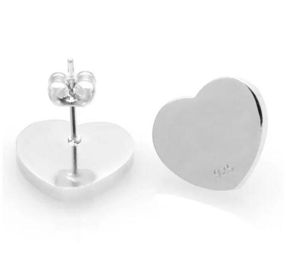 

with box fashion silver gold stainless steel heart stud earrings for women party wedding lovers gift jewelry engagement nrj9600208, Golden;silver