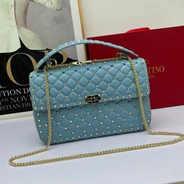 

classic sheepskin diamond rivet chain bag small bag large full nail handheld shoulder crossbody bag v bags kxzo