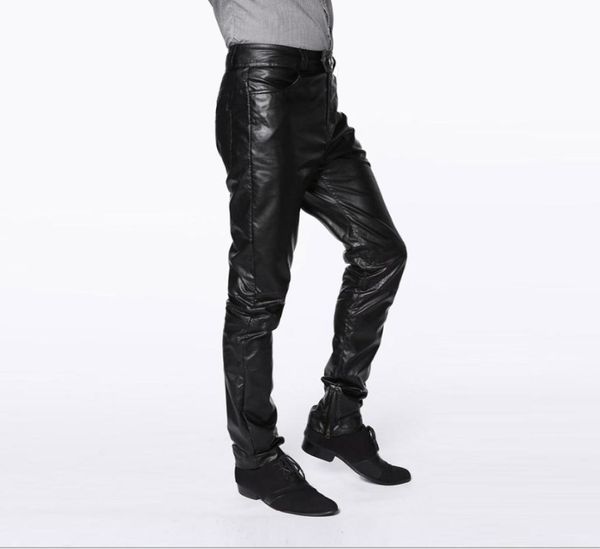 

men leather pants harajuku hip hop fashion mens motorcycle pu trousers zipper pantalones hombre plus size m4xl4877908, Black