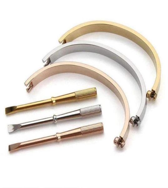 

excellent high version gold screw bracelet punk bangle pulsera braccialetto for mens and women party engagement couples gift jewel4605919, Golden;silver