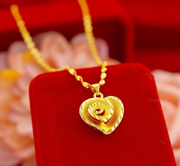 

real 18k gold peach heart pendant necklace for girlfriend women wedding engagement jewelry with chain choker birthday gifts q111426099345, Silver