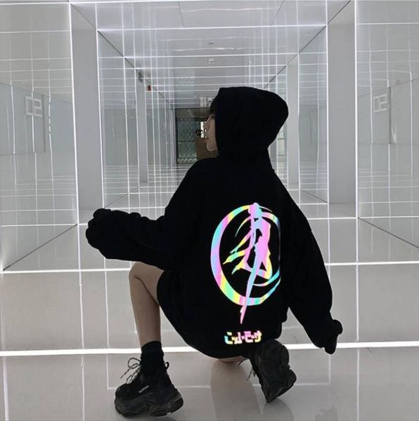 

harajuku sailor moon hoodie streetwear korean ulzzang kawaii cartoon sweatshirts pullovers oversized hooded streetwear hoodies y203536757, Black