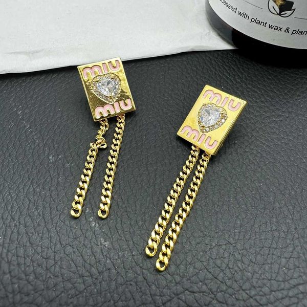 

r miumiu earrings fashion minimalist design grand 925 silver needle metal feeling earrings women's fashionable and cool earrings jewelr, Golden