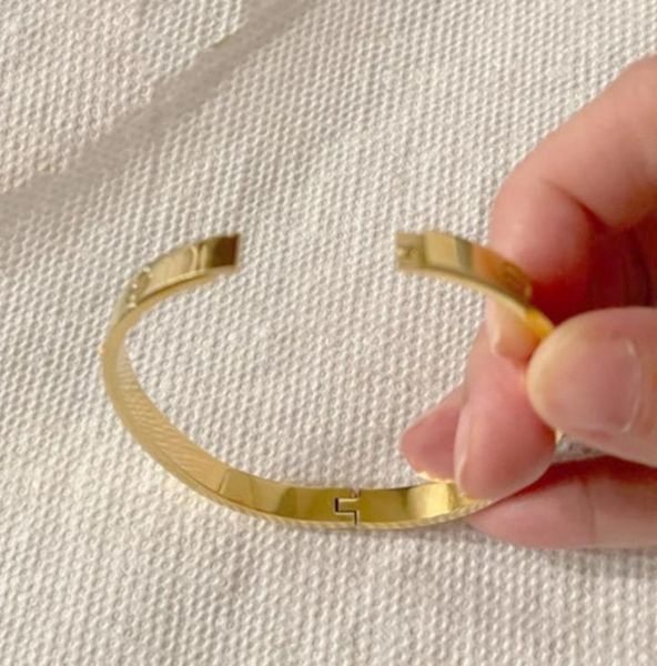 

luxury screw bracelets women stainless steel gold bangle can be opened couple simple jewelry gifts for woman accessories whole8030473, Black