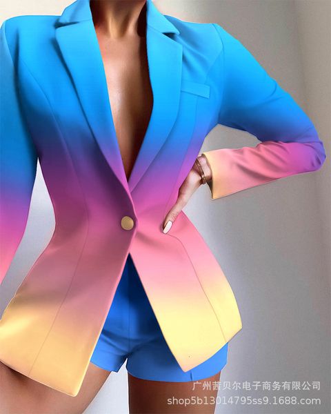 

women s jacket blazer coat multi style fashion lapel elegant print casual long sleeve office tailored suit coats autumn 230822, Black;brown