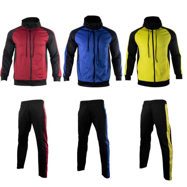 

men europe and the united states men's spring and autumn collocation color loose european size pants new hooded sportswear sports suit, Gray