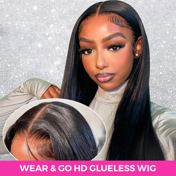 

Glueless Preplucked Human Wigs Ready To Wear and Go HD Transparent 13x4 Straight Lace Frontal Wig 4X4 Closure Wig Pre Cut Remy, Medium brown