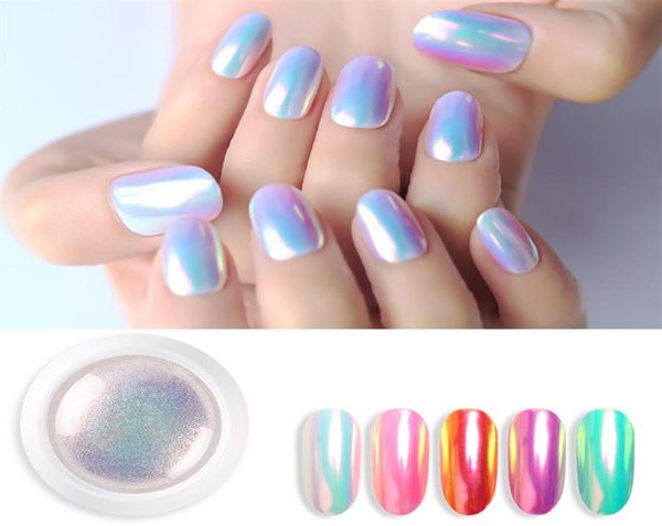 

1 box mirror glitter nail polish chrome pigment dazzling diy salon micro holographic powder unicorn nail art decoration manicure279253773, Silver;gold