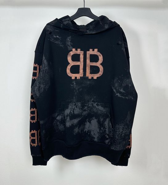 

men's plus size hoodies & sweatshirts in autumn / winter 2024 acquard knitting machine e custom jnlarged detail crew neck cotton d22rf, Black;brown