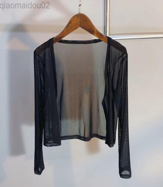 

short mesh cardigan solid cropped open stitch color summer sun protection soft female breathable simple beach popular l2208021233037, White;black