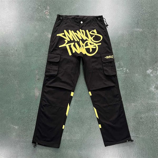 

2023 minus two graff cargos men's cargo pants cotton black embroidery original design street wear pant, Black;brown