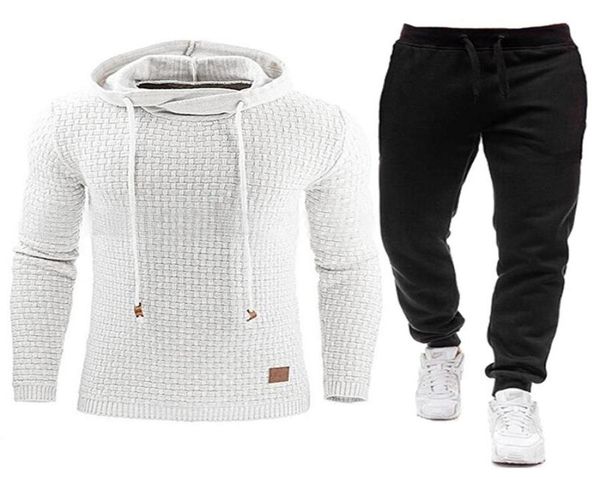 

men039s tracksuits 2021 tracksuit men brand male solid hooded sweatshirt and pants set mens hoodie sweat suit casual sportswear1838737, Gray