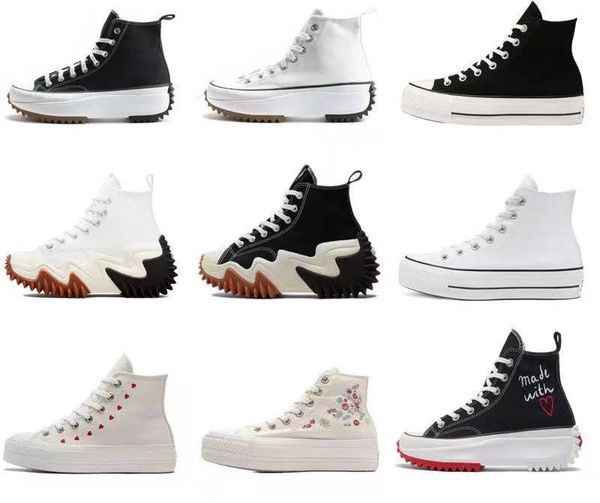 

red heart casual shoes boot 1970s big eyes play chuck multi hearts 70s hi skate platform shoe classic canvas men low high skateboard sneaker, Black