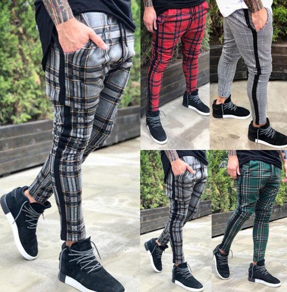 

men039s pants hip hop men skinny jogging bottoms joggers sports pant gym running slim long pants1125381, Black