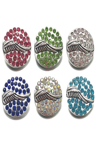 

wing w245 18mm 20mm rhinestone metal button for snap button bracelet necklace jewelry for women silver jewelry1033590