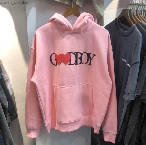 

2023ss new puff print goodboy trend hoodie for women men personalized warm sweatshirts oversize pullovers, Black