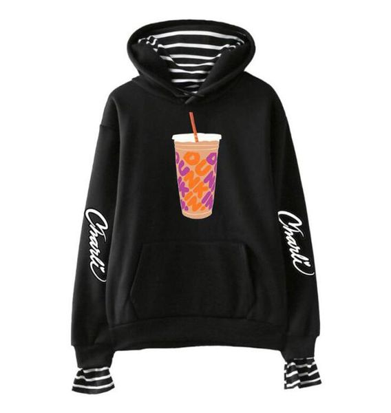 

internet celebrity charli d039amelio fake two piece hoodies women fashion long sleeve pullover hooded sweatshirt couples clothe5225652, Black