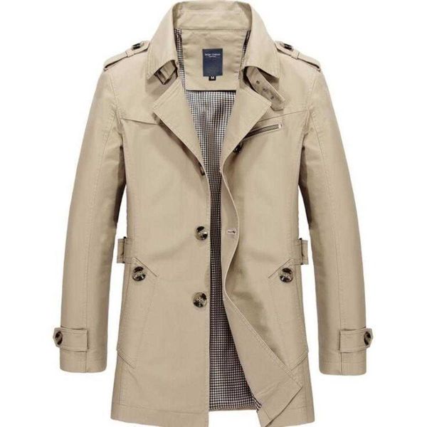 

men's trench coats autumn winter mens man mid-length coat men clothes slim fit overcoat long sleeve 2021 designer big size 5xl2iuw, Tan;black