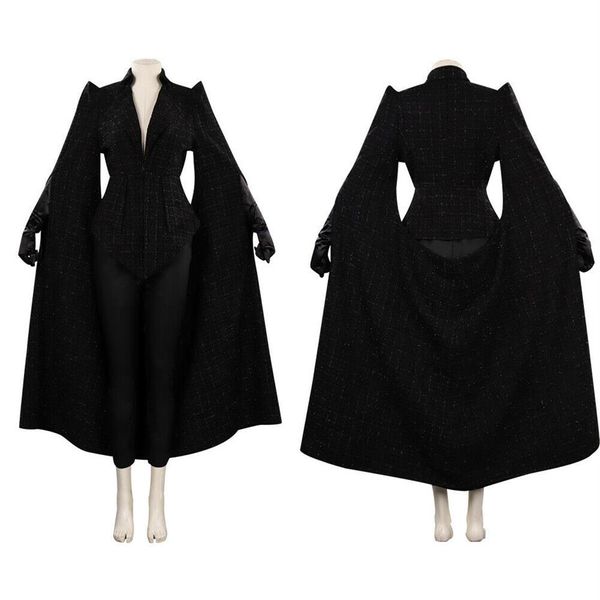 

cruella cosplay costume black coat outfits halloween carnival party suit244u