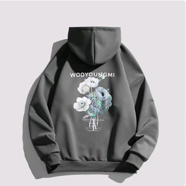 

men's hoodies sweatshirts korea studio wooyoungmi designer fashion brand printing hoodie oversized long sleeve a hoodie men women jacke, Black