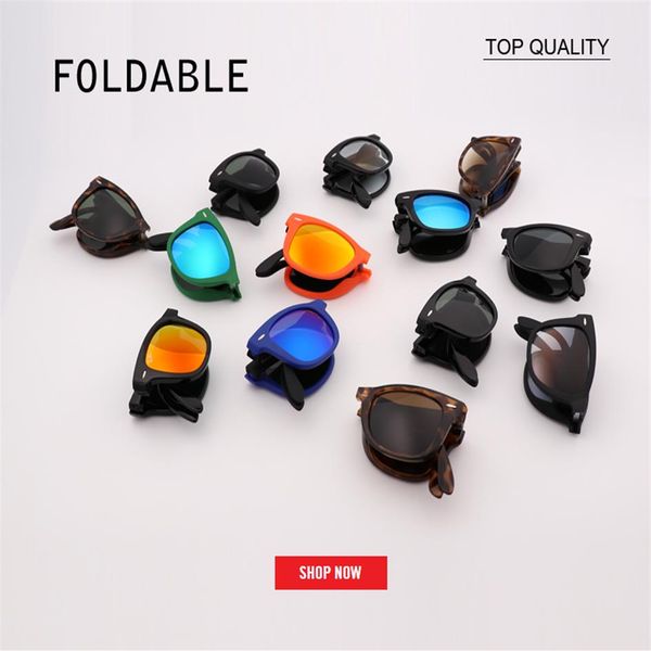 

2021 new sun glasses fashion vintage uv400 woman and men sunglasses foldable colorful mirror designer sun glasses gafas 50mm and 5181l, White;black