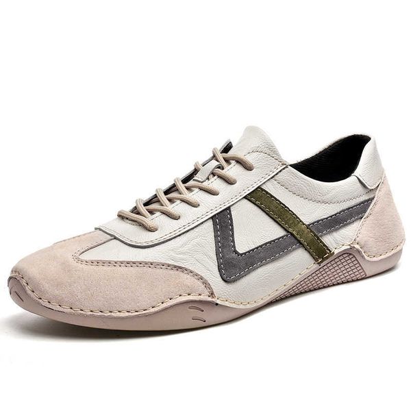

running shoes leather casual shoes men lace up mens sneakers breathable male walking shoes designer handmade trainers 230803