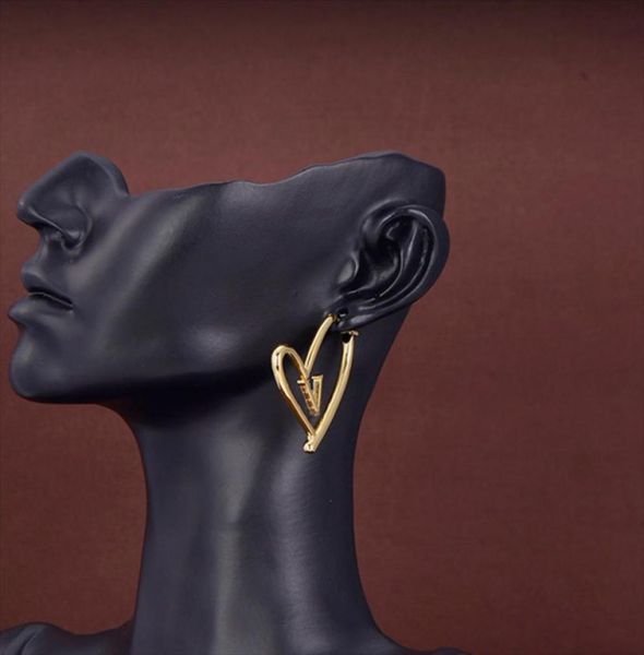 

heart designer earrings luxury gift for women jewelry letter hoop love earrings stud diamond earring mens gift womens d2109013hl5107187, Silver